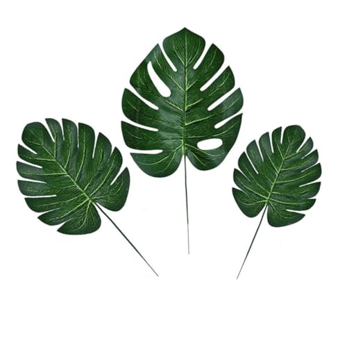 HAMPPLIES Heimdekoration Mit 48 Stück Künstlichen Monstera-blättern Realistische Künstliche Monstera-Pflanze Ideal Für Partys Wohnzimmer Esszimmer Büro Strandstil von HAMPPLIES