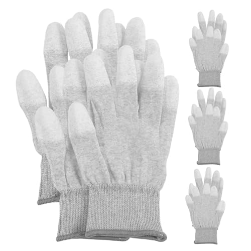 HAMPPLIES 5 Paare Antistatische Schutzhandschuhe mit Rutschfester PU Beschichtung Vollständige Fingerstrickhandschuhe Atmungsaktiv Ergonomisch für Elektronikmontage Automobilindustrie HAMPPLIES 5 Paare Antistatische Schutzhandschuhe mit Rutschfester PU Beschichtung Vollständige Fingerstrickhandschuhe Atmungsaktiv Ergonomisch für Elektronikmontage Automobilindustrie von HAMPPLIES