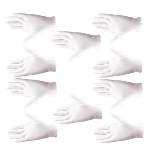 HAMPPLIES 5 Paare Elastische Spandex Handschuhe Dehnbare Schmuckinspektionshandschuhe Dünne Weiße Etikette Handschuhe für Präzise Kontrolle Geeignet für Elektronik und Staubfreie von HAMPPLIES