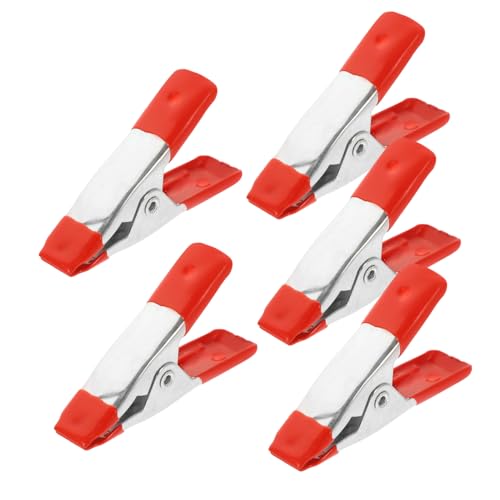 HAMPPLIES 5 Stck Teiliges Kleine Metallfederklemmen Robuste Holzklammern Kompakt und Leicht Vielseitig Einsetzbar als Zwingen für Handwerk Camping und Modellbau Tragbar und Langlebig Rote von HAMPPLIES