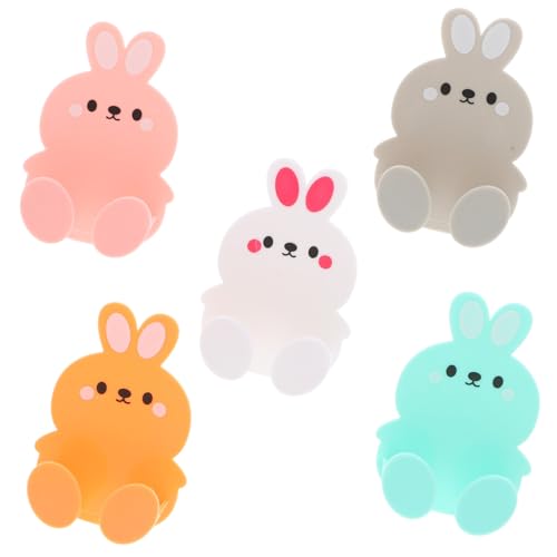 HAMPPLIES 5 Stück Cartoon Haken Steckdosenhalter Aufhänger Ohne Rückstände Selbstklebend Für Küche Desktop Kabelorganizer Bunny Design Platzsparend Einfach Montage von HAMPPLIES