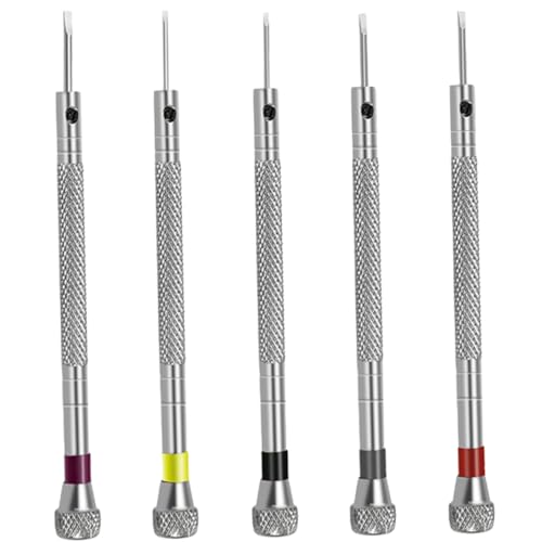 HAMPPLIES 5 Stück Teiliges Präzisions schraubendreher Metall für Uhrmacherwerkzeug Rostfrei Kompakt und Leicht für Uhrenreparatur Brillen und Elektronik Handlich und Langlebig von HAMPPLIES