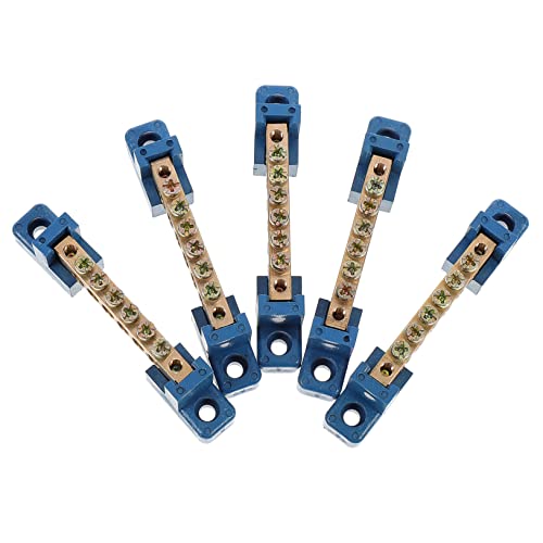 HAMPPLIES 5 Stück Terminal Positionen Messing Schraubklemmen Block für Auto Boot Wohnmobil Robuste Erdungsschiene für Verteilungsboxen und Stromverteilung HAMPPLIES 5 Stück Terminal Positionen Messing Schraubklemmen Block für Auto Boot Wohnmobil Robuste Erdungsschiene für Verteilungsboxen und Stromverteilung von HAMPPLIES