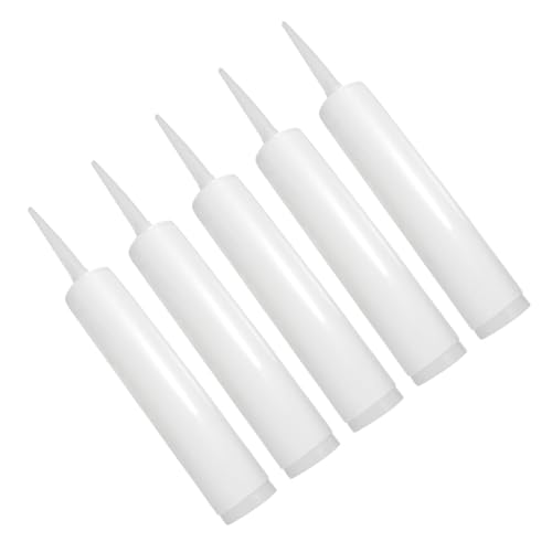 HAMPPLIES 5 Teiliges Nachfüllbare Kunststoff Dichtmittelröhren für Abdichtung Heimwerker Reparaturen Spalten Versiegelung Leere Caulk Tubes Langlebig und Leicht zu Bedienen von HAMPPLIES