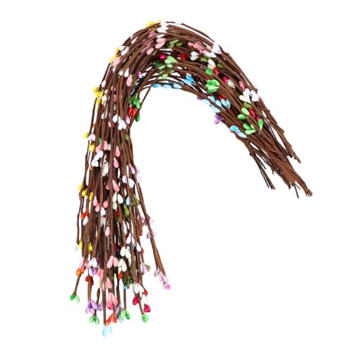 HAMPPLIES 50 Stück DIY Beerenkranz Rattan Künstliche Beeren Flexible Kurze Rattanzweige Vielseitig für Vase Dekoration Blumenarrangements Party und Hochzeitsdeko Bunte Mischung von HAMPPLIES