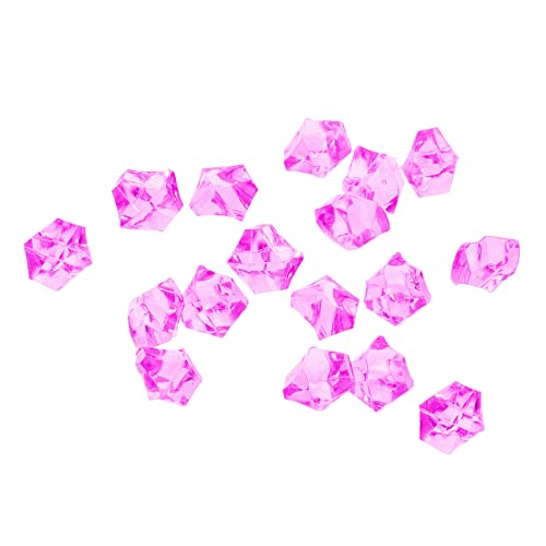 HAMPPLIES 500 Stück Simulation zerbrochener Eiswürfel Vase Partys Form Farbe mit kristallzerstoßenes Künstliche Eiswürfel Dekorative Kristalle Eiswürfel zur Dekoration Acryl Rosig von HAMPPLIES