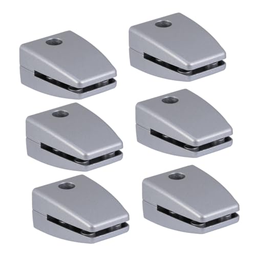 HAMPPLIES 6 Stück Aluminiumlegierung Glasklemmen Verstellbar für Glasstärke Stabile Büro Trennwandhalter Polierte Halterungen für Tischscheiben und Raumteiler von HAMPPLIES