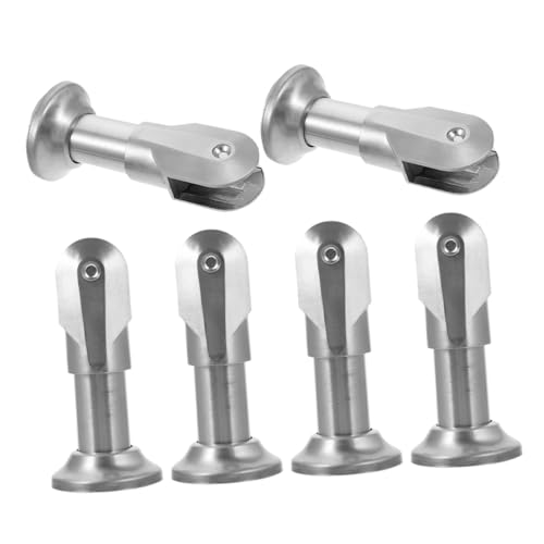 HAMPPLIES 6 Stück Edelstahl Trennwand Füße Wc abtrennung Halterung Stabile Langlebige Badezimmerstützfüße für Öffentliche Toilettenkabinen Moderne Rostfreie Metallstützen von HAMPPLIES