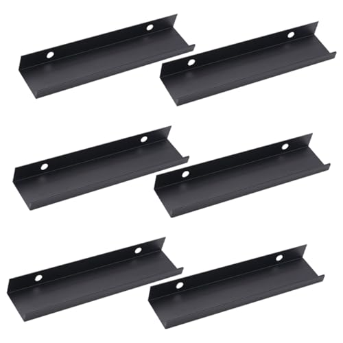 HAMPPLIES 6 Stück Teiliges Schwarze Aluminium schrankgriffe Modern Finger edge Pulls Langlebig Rostfrei für Küchenschränke Kleiderschränke und Möbel Geeignet von HAMPPLIES