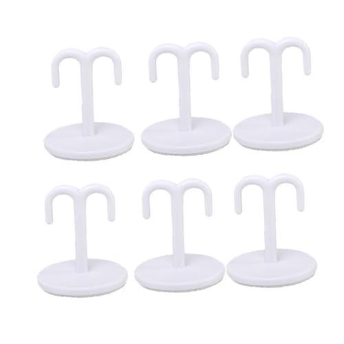 HAMPPLIES 6 Stück Teiliges Starker Deckenhaken Selbstklebend Weiß Langlebige Kleider und Handtuchhaken für Schrank Bad Küche Garage bis Belastbar Einfache Montage ohne Bohren von HAMPPLIES