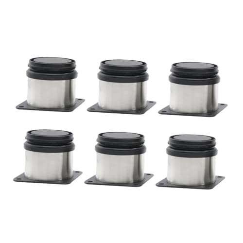 HAMPPLIES 6 Stück Teiliges Verstellbare Möbelfüße aus Edelstahl Robuste Tisch und Schrankbeine Höhenverstellbar Langlebig für Sofa Schreibtisch Bett und Aufbewahrungsmöbel Einfache Montage von HAMPPLIES