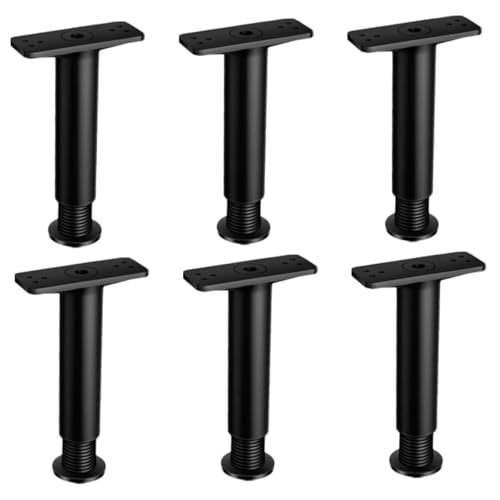 HAMPPLIES 6 Stück Teiliges Verstellbares Möbelbein Robuste Metallverlängerung für Bettrahmen Schrank Sofa Stabiler Ersatz und Höhenanpassung Belastbar und Einfach Montierbar von HAMPPLIES