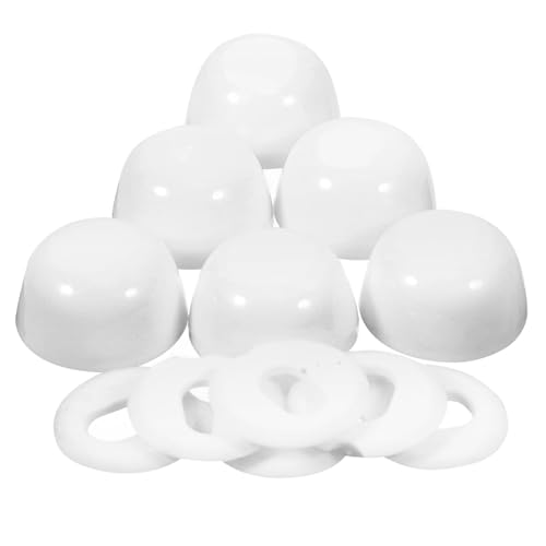 HAMPPLIES 6 Stück Toilettenschrauben Abdeckkappen Teilig Bolzenabdeckungen Einfache Montage Langlebige Bodenkappen Dekorative Toilettensitz Ersatzteile für Verschiedene Wc Modelle von HAMPPLIES