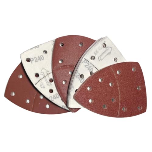 HAMPPLIES 60 Stück Teiliges Dreieck Schleifpapier mit Löchern Selbstklebend Körnungen Langlebig Vielseitig für Metall Holz Kunststoff Stein Kompatibel mit Dreiecksschleifern Effizient und von HAMPPLIES