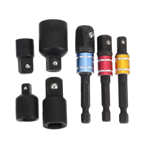 HAMPPLIES 7 Stück Teiliges Stecknuss Adapter Set aus Hochfestem Stahl mit Wärmebehandlung bis Umschaltadapter mit Federkugel für Sicheren Halt Kompatibel mit Akkuschrauber und Ratsche HAMPPLIES 7 Stück Teiliges Stecknuss Adapter Set aus Hochfestem Stahl mit Wärmebehandlung bis Umschaltadapter mit Federkugel für Sicheren Halt Kompatibel mit Akkuschrauber und Ratsche von HAMPPLIES