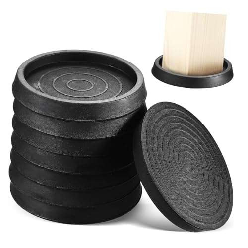 HAMPPLIES 8 Stück Möbeluntersetzer Gummipads Antirutschmatte Bodenschutz für Möbel Runde rutschfeste Gummistopper für Tische Stühle Betten und Klaviere Schwarz Langlebig Vielseitig von HAMPPLIES