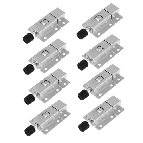 HAMPPLIES 8 Stück Teiliges Edelstahl Türschloss mit Federmechanismus Robuster Schiebebolzen für Türen Fenster und Zäune Einfache Montage Vielseitig Einsetzbar für Innen Außentüren Sicherer von HAMPPLIES