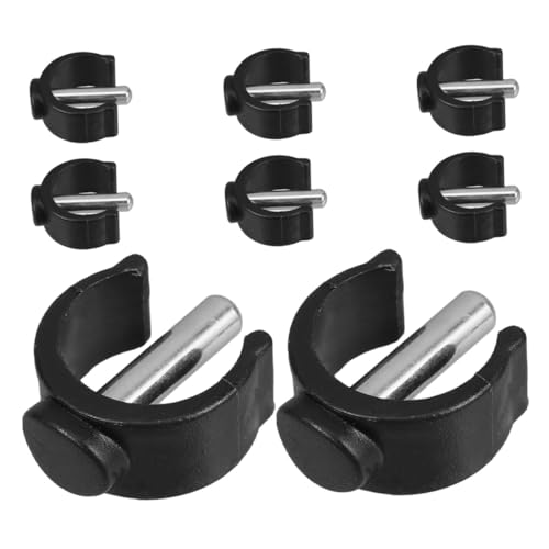HAMPPLIES 8 Stück Teiliges Verstellbare Toilettenstuhl Ersatz Clips mit Rutschfesten Gummispitzen und Ablauföffnungen Kompatibel mit Rohren für Wc Hocker Duschstuhl und Badbank Schwarz von HAMPPLIES