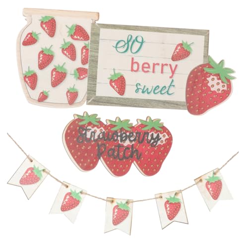 HAMPPLIES 9 Stück Desktop-Dekoration Weihnachten Abgestuft Essen rustikal dekoratives Tablett bürodekorationen Cute Decor Spaß esstisch gestuftes Tablett schmücken müde Ornamente hölzern rot von HAMPPLIES