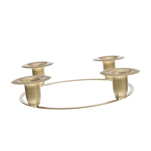 HAMPPLIES Adventskerzenhalter Ring aus Robustem Metall Kerzenständer Kompatibel mit Tafel- Adventskerzen Festliche Weihnachtsdeko für Tisch und Feierlichkeiten von HAMPPLIES