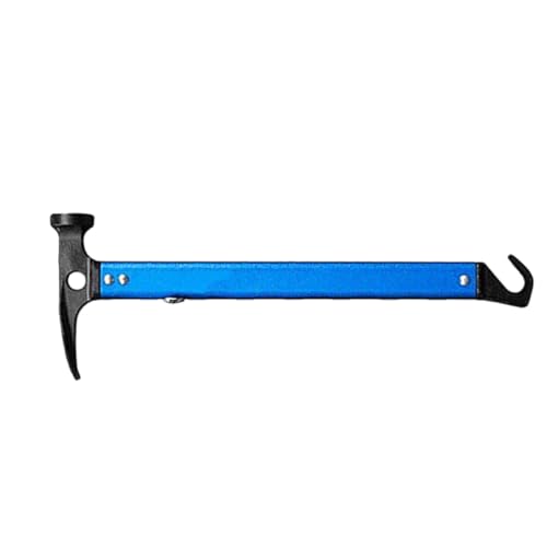 HAMPPLIES Aluminiumlegierung Zelthammer Blau Leichtgewichtig Zelthering Hammer Mit Haken Zum Einschlagen Und Herausziehen Für Outdoor Camping Wandern Zubehör von HAMPPLIES