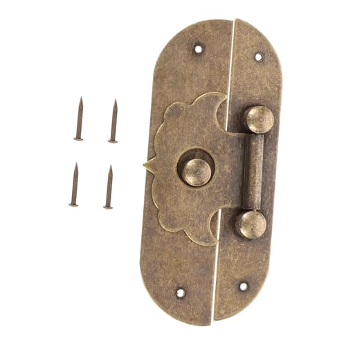 HAMPPLIES Antike Kupfer Kastenschnalle Robust Langlebig für Schmuck Holzboxen Stabile Vintage Haspe Verschluss für Möbel und Koffer von HAMPPLIES