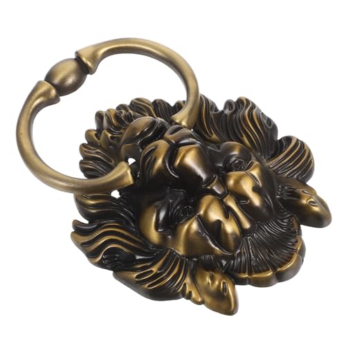 HAMPPLIES Antiker Löwenkopf-türklopfer Vintage Türgriff aus Zinklegierung mit Großem Ziehring Dekorativer Haustürbeschlag in Antik-silberner Optik für Haustüren Schränke und Möbel von HAMPPLIES