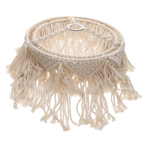 HAMPPLIES Boho Makramee Lampenschirm aus Baumwollseil Handgefertigt Hängender Lampenschirm für Deckenleuchte Sanftes Licht Dekorative Abdeckung für Wohnzimmer Schlafzimmer Esszimmer HAMPPLIES Boho Makramee Lampenschirm aus Baumwollseil Handgefertigt Hängender Lampenschirm für Deckenleuchte Sanftes Licht Dekorative Abdeckung für Wohnzimmer Schlafzimmer Esszimmer von HAMPPLIES