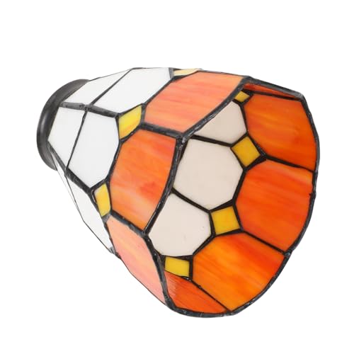 HAMPPLIES Dekorativer Glaslampenschirm Mediterran Orange Weiß Fassung Glas Lampenabdeckung für Decken Hänge und Wandlampen mit Mittlerem zur Wohnraumbeleuchtung HAMPPLIES Dekorativer Glaslampenschirm Mediterran Orange Weiß Fassung Glas Lampenabdeckung für Decken Hänge und Wandlampen mit Mittlerem zur Wohnraumbeleuchtung von HAMPPLIES
