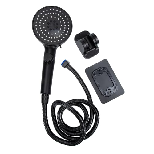 HAMPPLIES Duschkopf Handbrause Fach Verstellbar mit Druckerhöhung Schwarzer Handduschkopf Inklusive Schlauch und Wandmontagefreiem Halter Wassersparende Brause mit Filter für Bad und Hotel HAMPPLIES Duschkopf Handbrause Fach Verstellbar mit Druckerhöhung Schwarzer Handduschkopf Inklusive Schlauch und Wandmontagefreiem Halter Wassersparende Brause mit Filter für Bad und Hotel von HAMPPLIES