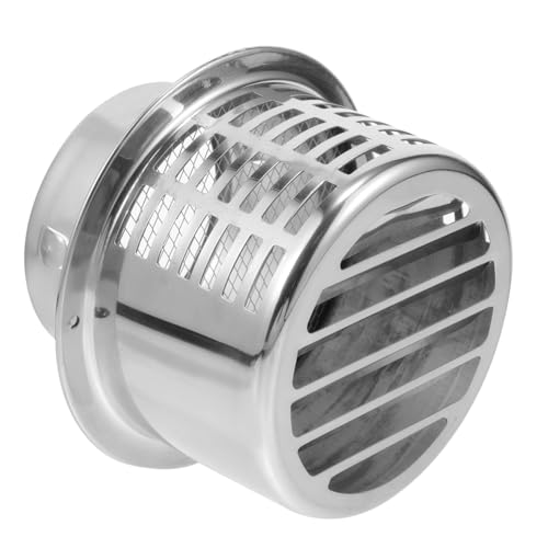 HAMPPLIES Edelstahl Abluftventil Haube Wandmontage Regenhaube Rostfrei Schutz Abdeckung für Dunstabzugshauben Küchenlüftung mit Regenabweisendem Design und Langlebigem Material von HAMPPLIES