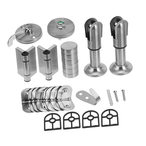 HAMPPLIES Edelstahl Badezimmer Trennwand Fittings Robuste Toilettenraum Zubehörteile Modernes Silbernes Design Langlebig und Leicht zu Reinigen Stabiler Standfuß für Gemeinschaftswaschräume von HAMPPLIES