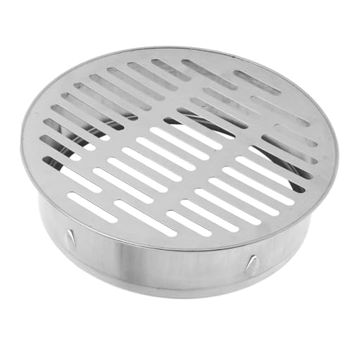 HAMPPLIES Edelstahl Bodenablauf mit Kartenschlitz Runder Abflussdeckel für Dusche und Garten Hohe Ablaufkapazität Werkzeugfreie Montage für Außenbereiche und Dachterrassen Passend für Rohre von HAMPPLIES