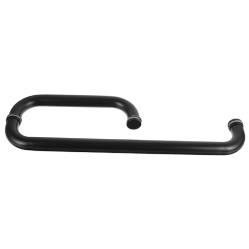 HAMPPLIES Edelstahl Duschgriff Schwarz Hochtemperaturbeständig Kratzfest Komfortabler Glastürgriff für Badezimmertüren Robust und Langlebig Leicht zu Reinigen für Schiebetüren von HAMPPLIES