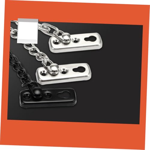 HAMPPLIES Edelstahl Türkette Sicherheitskette mit Druckverschluss Schwarz Diebstahlschutz Wohnungs Hotel türkettenschloss Stabile Verriegelung mit Lüftungsfunktion Schraubmontage von HAMPPLIES