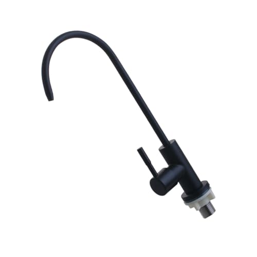 HAMPPLIES Edelstahl Wasserhahn für Küche Langlebiger Tropfwiderstandsfähiger Wasserfilter Wasserhahn mit Schwenkbarem Auslauf Schwarzer Purifying Tap für Direktes Trinkwasser Teiliger von HAMPPLIES