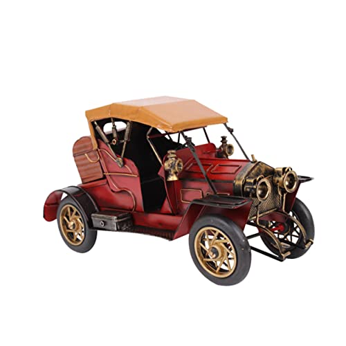 HAMPPLIES Wrought Iron Car Modell Vintage Deko-blechauto Rot Kunsthandwerk Für Schreibtisch Wohnzimmer Nostalgisches Sammlerstück Für Büro Und Zuhause von HAMPPLIES