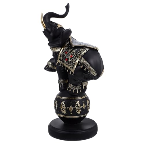 HAMPPLIES Elefantenfigur aus Resin Handbemalt Robuste Deko-skulptur mit Symbolik für Stärke und Glück Kleines Set für Wohnzimmer Regal Nachttisch Geschenkidee für Frauen von HAMPPLIES