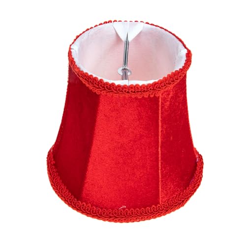 HAMPPLIES Eleganter Kronleuchter Lampenschirm aus Roter Samt Dekorative Deckenleuchte Abdeckung Diffuse Lichtstreuung Staubschützende Struktur Leicht Montierbar für Wohnzimmer Schlafzimmer von HAMPPLIES