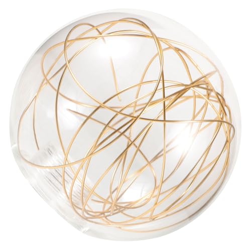 HAMPPLIES Ersatz Lampenschirm Kugelglas Ømm Fassung Aluminiumdraht Design Silber Goldfarbene Aluminiumlinie Transparentes für Pendelleuchte Vintage Stil von HAMPPLIES