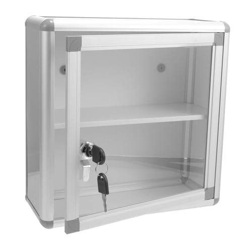 HAMPPLIES Erste -Hilfe -Kit -Medizinbox Schlüssel medizinisch Medizin-Schließfach Bausatz Container Medikamentenkoffer zum Aufhängen an der Wand Truhe mit Schloss Aluminiumlegierung Silber von HAMPPLIES