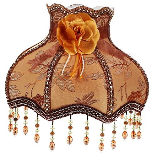 HAMPPLIES Europäischer Retro Lampenschirm Stoff Weicher Lichtschutz Dekorativer Fransenbesatz Vintage Design Geeignet für Tischlampen und Stehleuchten Warmes Langlebige Konstruktion von HAMPPLIES