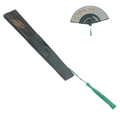 HAMPPLIES Faltfächer mit Quaste Party falten eleganter Handfächer begeisterter Fan Faltbarer Handlüfter Faltbarer kleiner Retro-Faltventilator Handventilatoren faltbar Bambus Grün HAMPPLIES Faltfächer mit Quaste Party falten eleganter Handfächer begeisterter Fan Faltbarer Handlüfter Faltbarer kleiner Retro-Faltventilator Handventilatoren faltbar Bambus Grün von HAMPPLIES