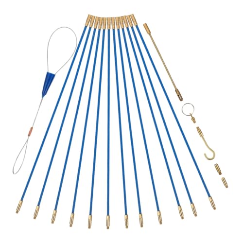 HAMPPLIES Fiberglas Kabelzieher Teilig Kabelziehstäbe mit Kupferverbindung Fischband Kabelzug Werkzeug für Elektrokabel Wandinstallation Flexibel Robust von HAMPPLIES