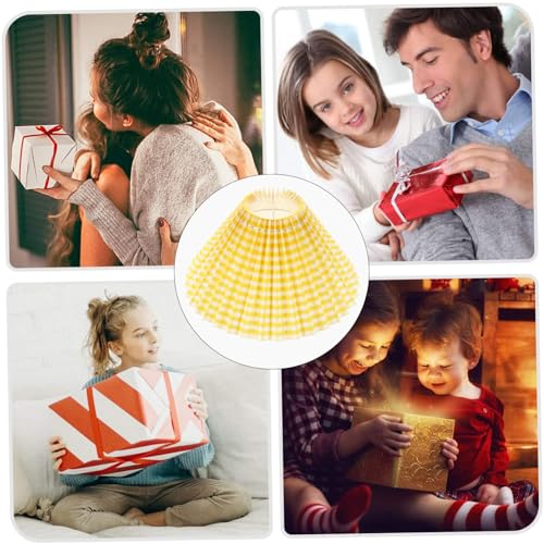HAMPPLIES Gelber Lampenschirm mit Faltenstoff Design Dekorativer Stofflampenschirm für Tischlampe und Nachttischlampe Vielseitig Einsetzbar für Wohnzimmer Schlafzimmer Büro von HAMPPLIES