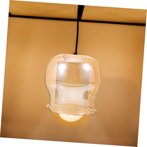 HAMPPLIES Glas Lampenschirm Bernsteinfarben Doppelglas Lampenschirm Ersatz für Hängelampe Pendelleuchte Schlafzimmer Küchenbeleuchtung von HAMPPLIES