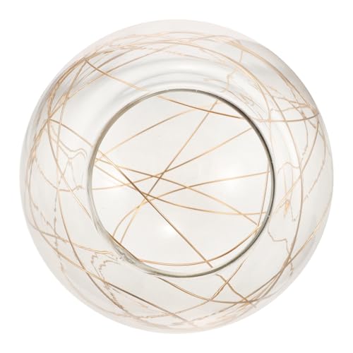 HAMPPLIES Glas Lampenschirm Ersatz Ømm Transparenter Kugellampenschirm mit Gold silber Draht Verzierung für Kronleuchter Decken Pendelleuchten Wohnzimmerlampe HAMPPLIES Glas Lampenschirm Ersatz Ømm Transparenter Kugellampenschirm mit Gold silber Draht Verzierung für Kronleuchter Decken Pendelleuchten Wohnzimmerlampe von HAMPPLIES