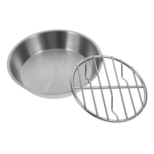 HAMPPLIES Grillplatte mit Mesh Rack Runde Backform für Gesünderes Kochen Vielseitig Einsetzbar als Grill und Backzubehör Leicht zu Reinigen Abtropfen von Öl von HAMPPLIES