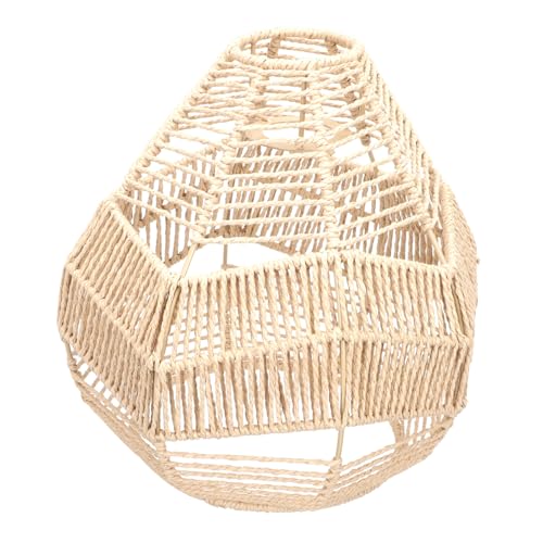 HAMPPLIES Hängender Lampenschirm aus Papierseil Retro Design Lampenabdeckung Outdoor Geeignet Langlebiger Dekorativer Lampenschirm für Wohnzimmer Esszimmer Schlafzimmer von HAMPPLIES