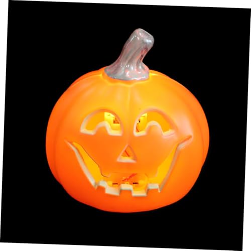 HAMPPLIES Halloween Kürbislampe LED Halloween Tischlicht Jack O Lantern Dekoration Innen Außen Deko Kürbis Requisit mit Lebendigem Licht für Schreibtisch Garten ohne Batterie von HAMPPLIES
